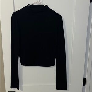 Black Mockneck Long Sleeve Top